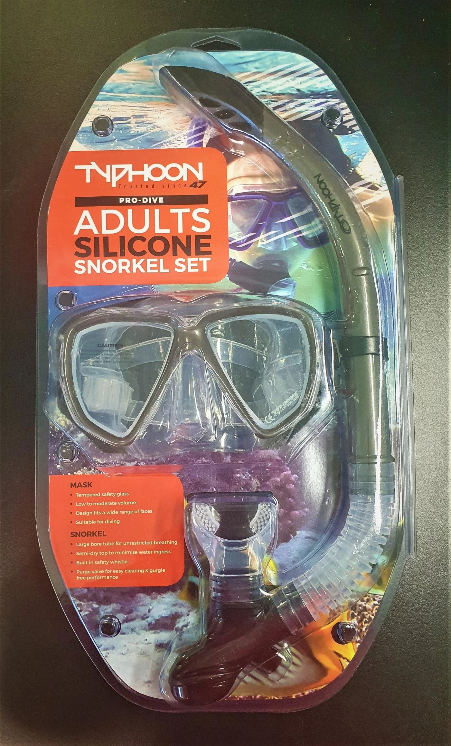 Swimming Typhoon Adult Pro Dive Mask & Snorkel Set 3 Swimming Typhoon Adult Pro Dive Mask & Snorkel Set