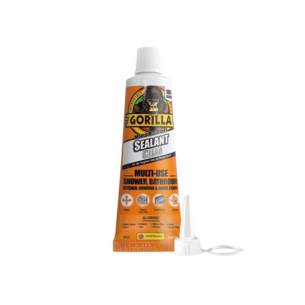 CCEC Distributors Epoxy & Fillers Gorilla Mould Resistant Sealant Clear 80ml 3 CCEC Distributors Epoxy & Fillers Gorilla Mould Resistant Sealant Clear 80ml