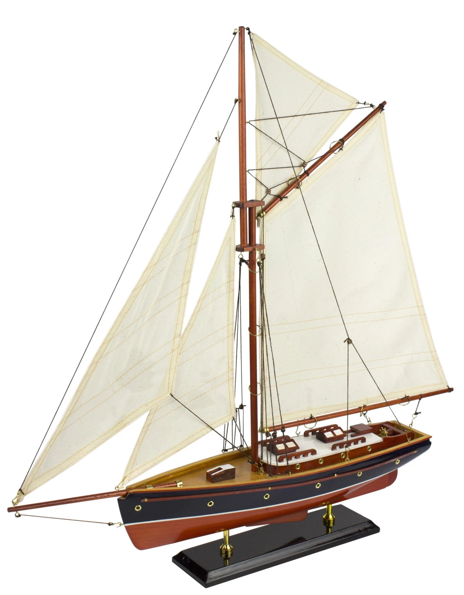 Nauticalia Gaff-Rigged Yacht With Cabin 60cm Nautical Gifts 3 Nauticalia Gaff-Rigged Yacht With Cabin 60cm Nautical Gifts