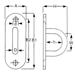 Proboat Stainless Steel Long Eye Plate Yacht Equipment