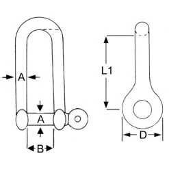 Proboat Stainless Steel Long Dee Shackles Yacht Equipment