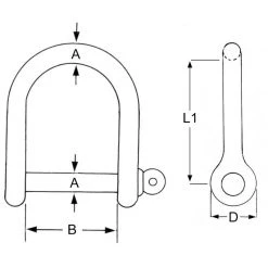 Proboat Stainless Steel Wide Jaw Shackle Yacht Equipment