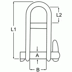 Proboat Stainless Steel Key Pin Shackle With Bar Yacht Equipment