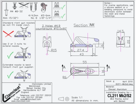 Harken Clamcleat CL211 MK2 With Becket Cleats & Clutches 4 Harken Clamcleat CL211 MK2 With Becket Cleats & Clutches