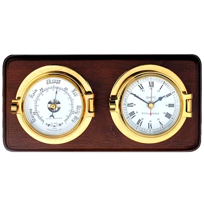 Meridian Zero Brass Channel Clock & Barometer 3 Meridian Zero Brass Channel Clock & Barometer