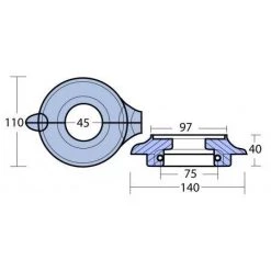 Marathon Volvo Saildrive 130 / 150 Split Collar Anode