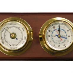 Meridian Zero Brass Channel Tide Clock & Barometer